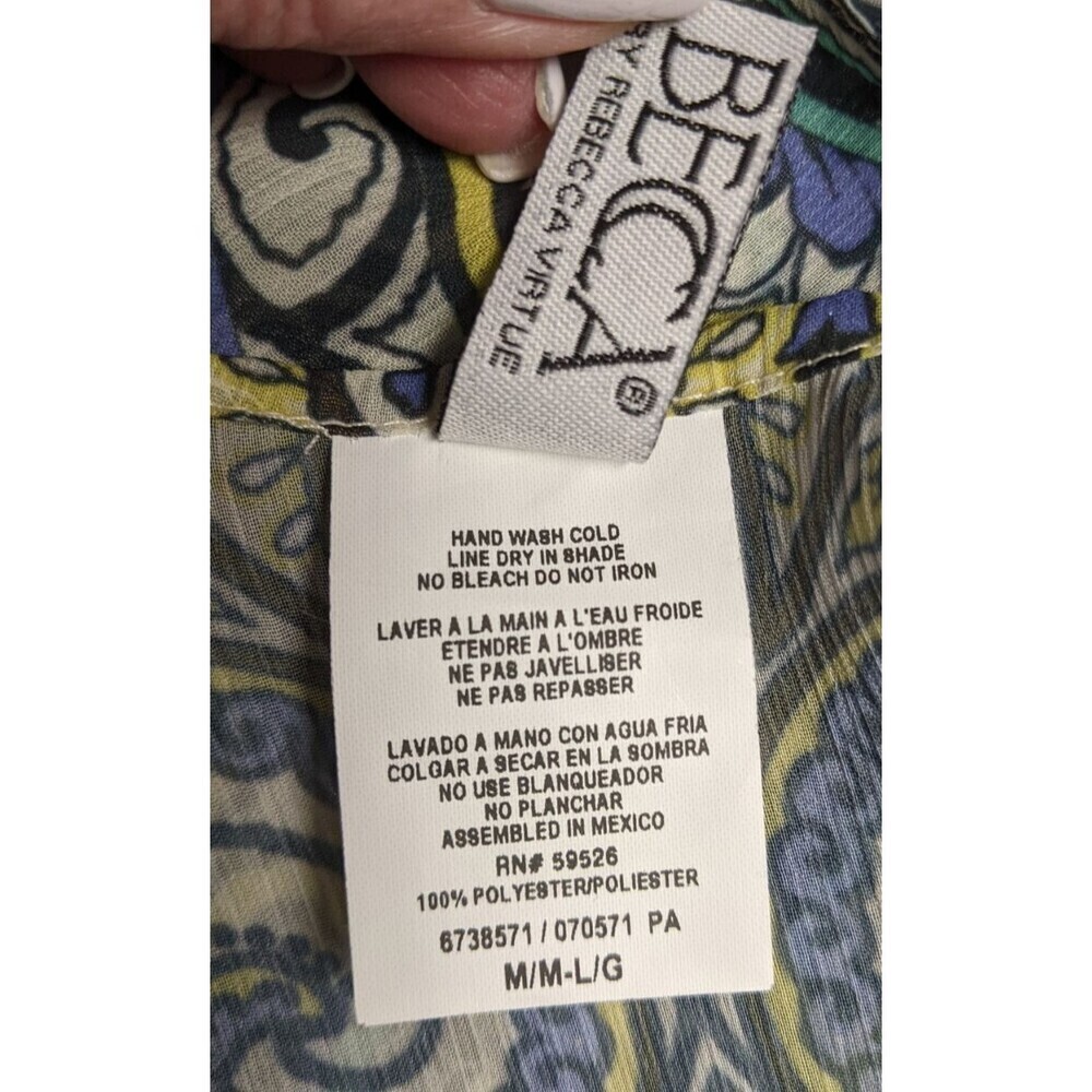 Women's BECCA By Rebecca Virtue Floral Print Crochet Trim Swim Cover M/L - Picture 8 of 8